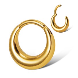MOQOKAKA16G 8mm Septum Rings Hoops - Stainless Steel Segment Nose Rings Hoops for Women Men Hinged Segment Nose Helix Cartilage Clicker Hoop Earrings for Daith Rook Tragus Piercing Rings for Women