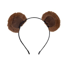 LEKTIST Chipmunk Ear Headband Brown Bear Ear Headband Plush Bear Headband for Cosplay Makeup Washing Face Costume Accessories
