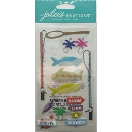 Jolee's Boutique Fishing Sticker | Gone Fishin' | Jolee's Boutique | 3D Scrapbook Stickers