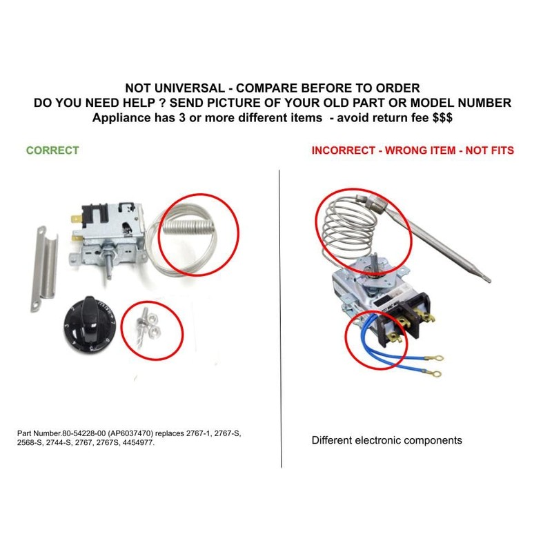 GLOB PRO SOLUTIONS Refrigerator Temperature Control Thermostat Compatible U-Line 80-54228-00