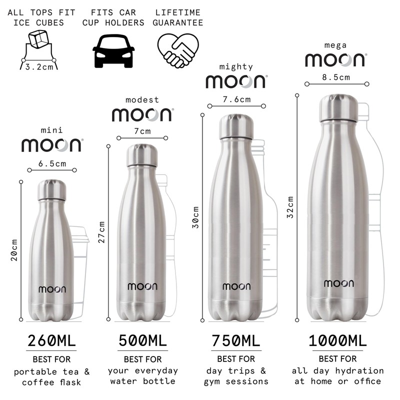Moon Bottles - Carbon Neutral Stainless Steel Metal Water Bottle