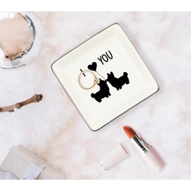 WODMIS Corgi Dog I Love You Ceramic Tray Dish, Corgi Mom Gifts Jewelry Plate Dish, Corgi Dog Ring Dish, Mothers Day Dachshund Gifts For Women Girls Corgi Dog Mom Corgi Lovers 294