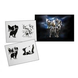 UMR-Design AS-114 Wolfsrudel Airbrush Stencil Step by Step Size S