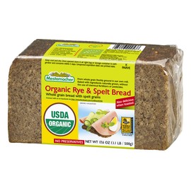 Mestemacher Bread, Organic Rye & Spelt, 17.6 Ounce Packages (Pack of 12)