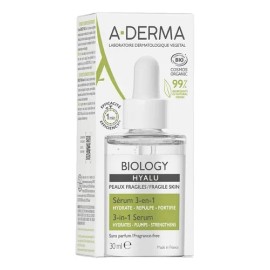 A-Derma Biology Hyalu sérum 3-en-1 30 ml, hidrata, rellena y calma piel sensible