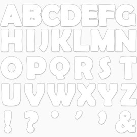 Qyeahkj 150 PCS Large 6" Font Bulletin Board Letters and Punctuation Cutouts Combo Set Pure White Border Letters Decoration for Classroom Alphabet Poster Wall Bulletin Board Display Home School Decor