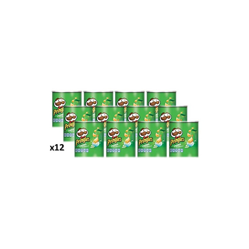 Pringles Papas Crema/Cebolla - 12 Vasitos De 37 Grs