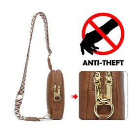 INICAT Travel Small Crossbody Sling Bags Valentines Day Gifts Women Her Cross Body Purses Vegan Leather Birthday(brown)