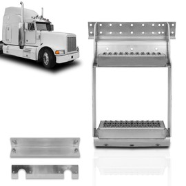 Truck Frame Step Mounted Side Steps fit for Peterbilt 385 377 Semi Trucks w/Mounting Hole Aluminum Steps