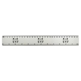 'Cat Face Doodle' 30cm (12 Inch) White Plastic Ruler (RL00089564)