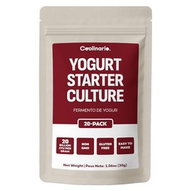 Coolinario Yogurt Starter Culture (20-Pack, 1.5g Sachets) Live Cultures for Homemade Yogurt | Creamy, Thick & Delicious | Regular or Greek Yogurt | Non-GMO, No Preservatives, Gluten Free