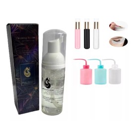 KC Kit De Limpieza De Extensiones De Pestañas Espuma Brocha