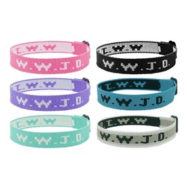 FORUBUS WWJD Bracelets, Inspirational Christian Wristbands for Men and Women, What Would Jesus Do Bracelets Pack/Single-6pcs