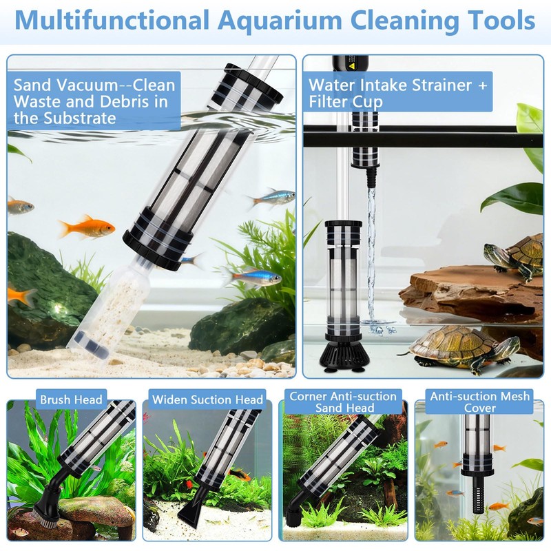 Upgraded DC 18W Electric Aquarium Vacuum Gravel Cleaner