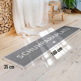 BETESSIN Doormat 35 x 100 cm in Grey - Shoe Parking Floor Mat for Indoor and Outdoor Use - Door Scraper Indoor - Funny Door Mats Front Door - Door Mat Doormat Thin 5 mm