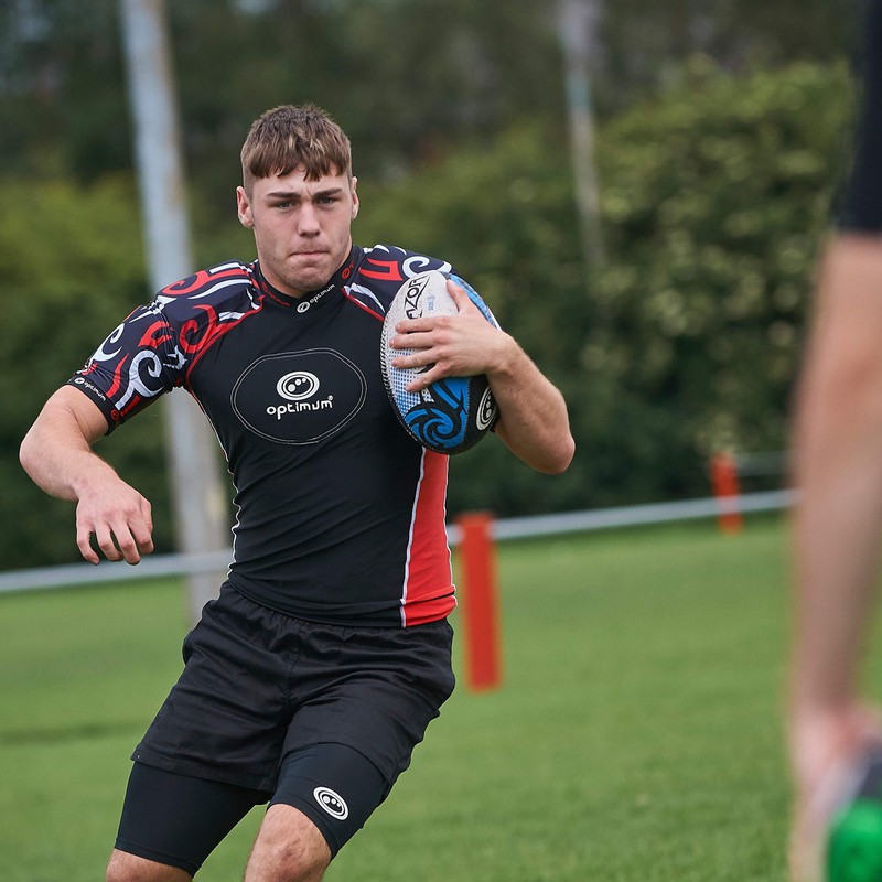 Optimum Unisex Senior Razor Protective Top, Black/Red, X-Large