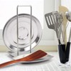 Lid and Spoon Rest Shelf,304 Stainless Steel Pan Pot Cover