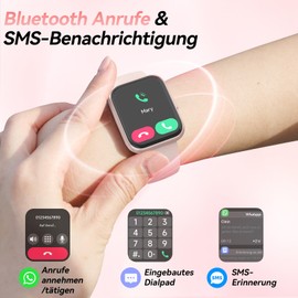 Fitpolo Women's Smartwatch with Phone Function, 1.8 Inch Alexa Built-in Fitness Watch with IP68 Waterproof, 110+ Sports Modes, Pedometer Watch Women with Heart Rate/SpO2/Sleep Monitor, for Android,