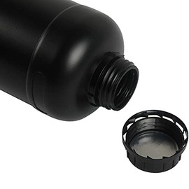 eTone 3 x 1000 ml Bottles for Filling Storage Bottles for Photochemicals Dark Chamber Drinking Bottle 1L Developer Container HDPE Plastic Bottle Chemical Resistant (Black)