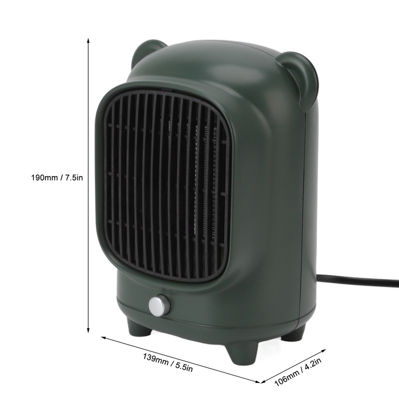 Space Heater Fast Quiet Heating Green Portable Mini Desktop Electric