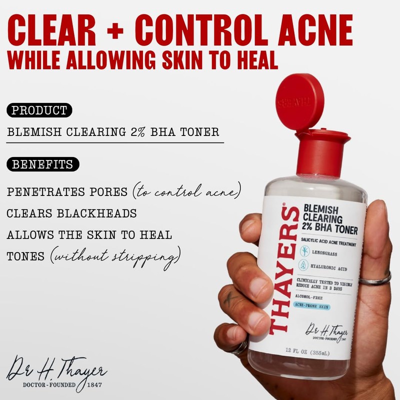 Thayers Blemish Clearing Salicylic Acid Toner, Acne Treatment Face Toner
