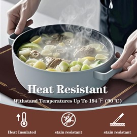 Placemats Set of 6 Place Vinyl mats Wipeable Heat Resistant Table Mats Waterproof Oil-Proof Washable 12 X 17 Inch for Indoor,Kitchen, Dining, Outdoor (Brown)