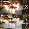 Caxchiling Christmas Light Up Gift Boxes 3 Pack Lighted White