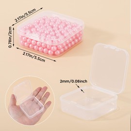 Segbeauty Storage Box, Pack of 6, 7.5 x 7.5 x 3.5 cm Sorting Boxes for Small Parts, Plastic Box with Lid, Screws Sorting Box, Small Parts Organiser for Small Beads, Pills, Jewellery