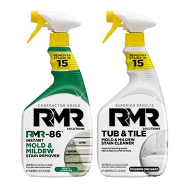 RMR Mold Stain Eraser Max Pack – No-Scrub Tub & Tile Cleaner + Instant Mold & Mildew Stain Remover Spray, Indoor/Outdoor Bathroom, Shower, Siding, & Deck Cleaning Kit, 2–32 Oz Bottles