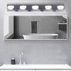 Modern 5-Light LED Vanity Light Fixture 37 Inch Black Aluminum