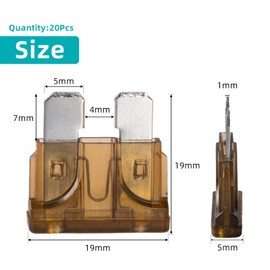 7.5 Amp Fuses Stanbdard Fuse 20Pcs, 7.5A Car Fuse Blade for Automotive, Truck, Boat, Motorcycle, SUV