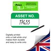 Asset Number Quality Control Labels- 50 Stickers 38mm x 22mm