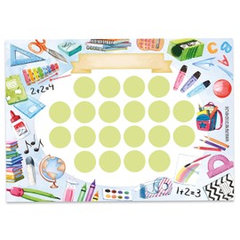 Papierdrachen Reward board set for children as tear-off pad, 10 sheets, motivational concept as educational aid, with great stickers for boys and girls, school motif set 20