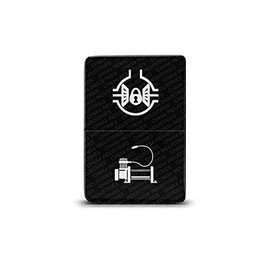 CH4x4 Small Dual Push Switch for Toyota Tacoma, FJ Cruiser, Land Cruiser, Fortuner, Hilux, 4Runner, Prado 12V 3Amp – Locker & Compressor Symbol 1 - Blue (Off) / Green (ON) LED