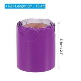 PATIKIL 2.3" x 16.4ft Bulletin Board Border, Scalloped Trim Strips Wall Decor for Locker Classroom Cork Poster Black Board White Chalkboard, Purple