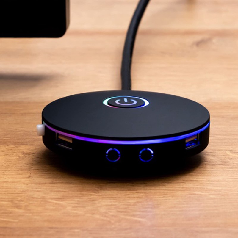 Pvczool Computer Switch RGB Lighting Effect External Host Power Switch