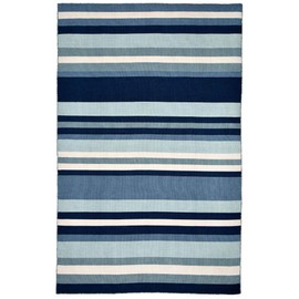 Liora Manne Sorrento Tribeca Water Reversible Lightweight Rug, 3'6" X 5'6", Blue and Ivory