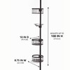 Utopia Alley Rust-Resistant Tension Pole Shower Caddy, 3 Shelves (Oil