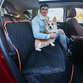 FATTY CHOWCHOW Dog Car Seat Covers Pet Car Seat for Back Seat Car Seat Protector Waterproof Bench Car Seat Cover(Black)