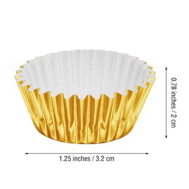 Sumind 400 Pieces Mini Cupcake Cup Liners, Foil Baking Cups, Foil Cupcake Liners for Baking Muffin and Cupcakes (Gold)