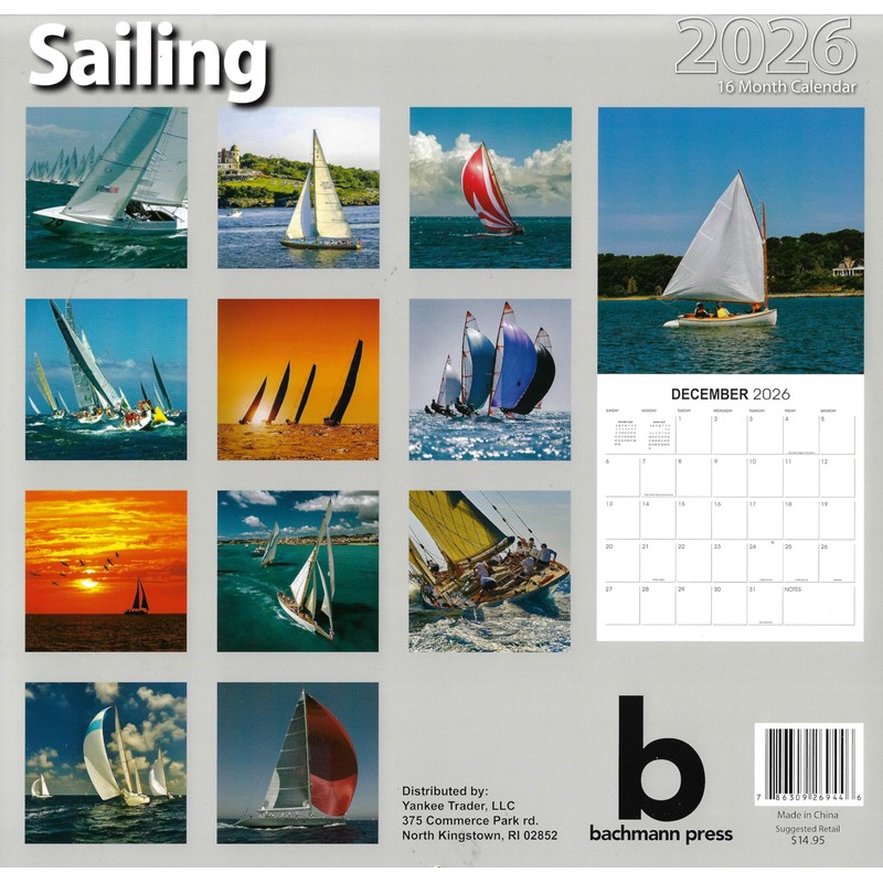 2026 Sailing Full Size Wall Calendar for Planning, Scheduling, and