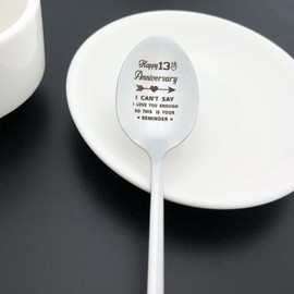 13th Anniversary Spoon Gifts for Him Her 13th Wedding Anniversary Spoon Gift for Husband Wife 13 Years of Marriage Gift 13 Year Anniversary Present for Boyfriend Girlfriend