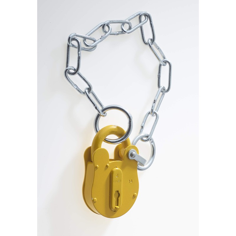 FB14 Yellow Chain Type London Fire Brigade Padlock Supplied with
