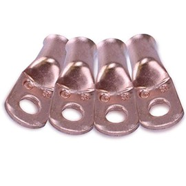 Mechman Alternators Battery Terminal, 1/0 Gauge, 5/16 in Eyelet, Copper, Set of 4 (CR10516)