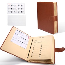 JOYCE Important Document Organizer, Life Document Organizer for Managing Letters, Photos, Birth Certificates, Social Security Cards, Passport Folios (Brown Leather)
