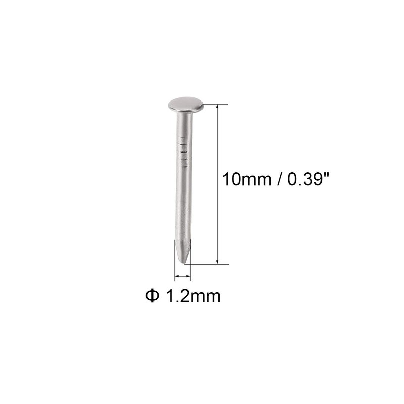 uxcell Small Tiny Hardware Nails Carbon Steel 1.2X10mm(DXL) for DIY
