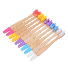 Healeved 10pcs Kids Bamboo Toothbrushes: Soft Bristles Colorful Toothbrushes for Home Travel and Daily Sensitive Mouth Care Travel-friendly