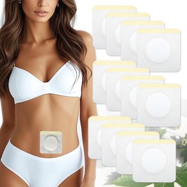 20Pcs Castor Oil Pack Wrap Belly Button, Self-Adhesive Disposable Organic Cotton Castor Oil Patches, Highly Absorbent, Promotes Digestion, Easy to use, Anti-Seepage, No Wash (20) (20)