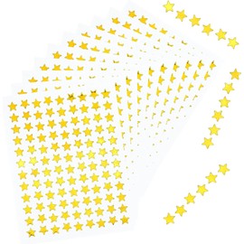 4320 Pack 40 Sheets Tiny Gold Star Stickers, 0.3" Diameter Reward Stickers for Kids, Children, Face,Reward Chart (4320 Pack, Gold)