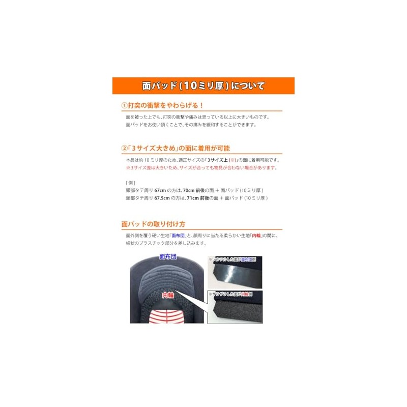 Kendo Face Size Adjustable Futon Face Pad (0.4 inch (10